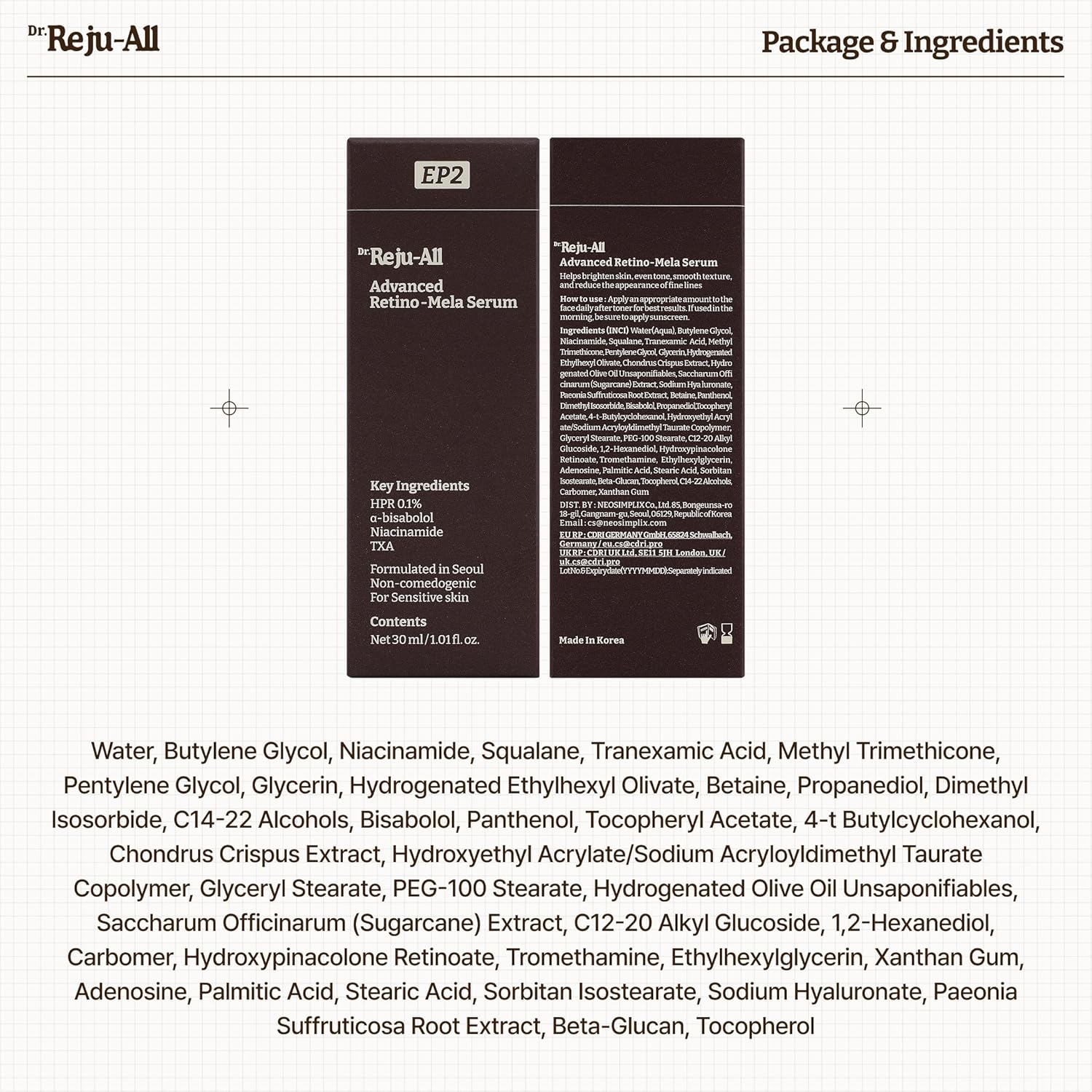 Dr. Reju-All™ Advanced Retino-Mela Serum | Brightening & Anti-Aging HPR Treatment